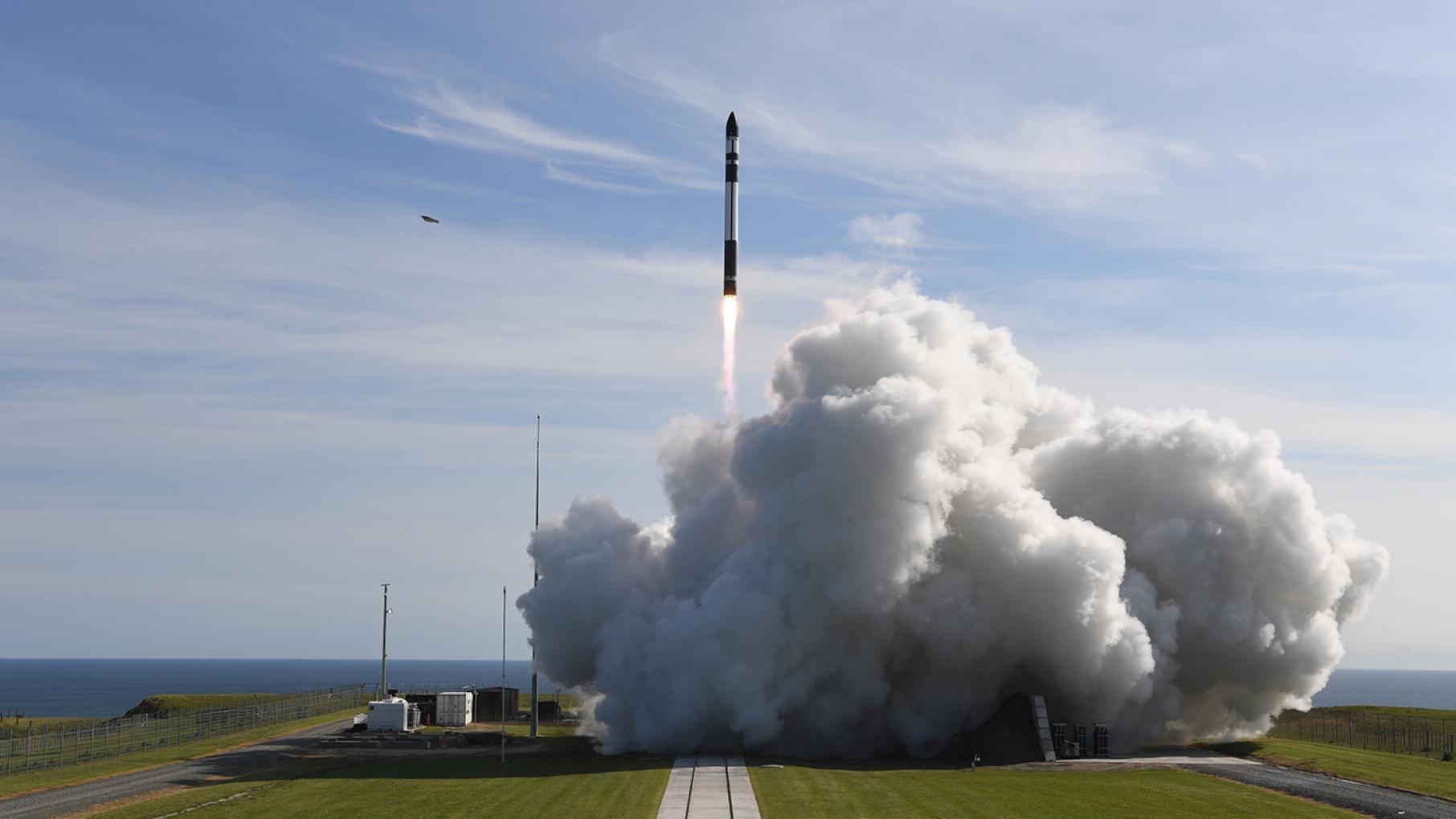 Rocket Lab's Electron rocket launchs the 'It's Business Time" mission - sending a payload of small-satellites to orbit. Photo: Rocket Lab